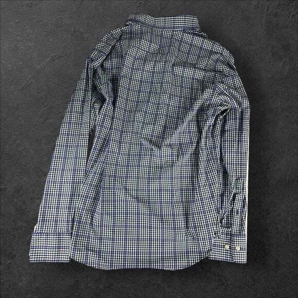 Peter Millar Golf Shirt Mens L Blue Geometric Summer Comfort Button Up - Picture 2 of 3